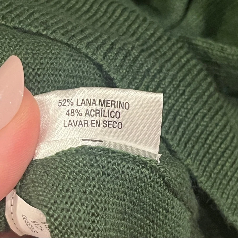 NEW Club Room green merino wool blend neck sweater size X-Large